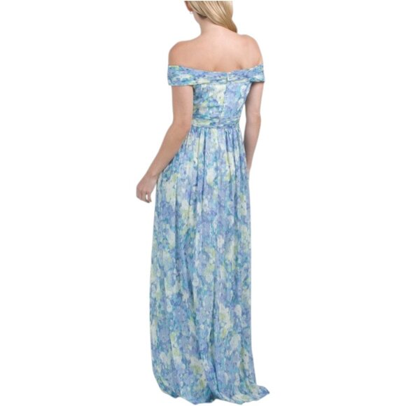 ADRIANNA PAPELL Off The Shoulder Floral Gown - Picture 2 of 3